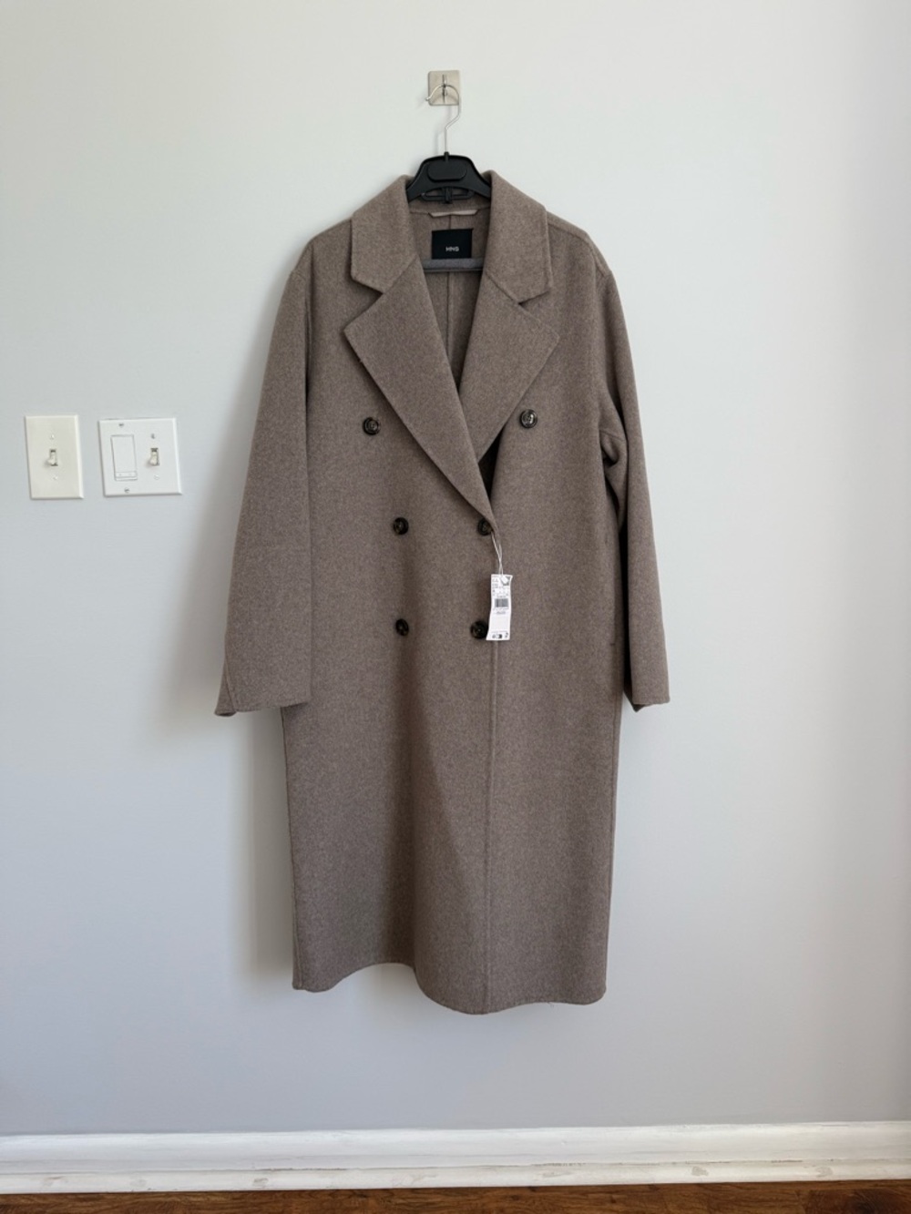 Mango double-breasted wool coat